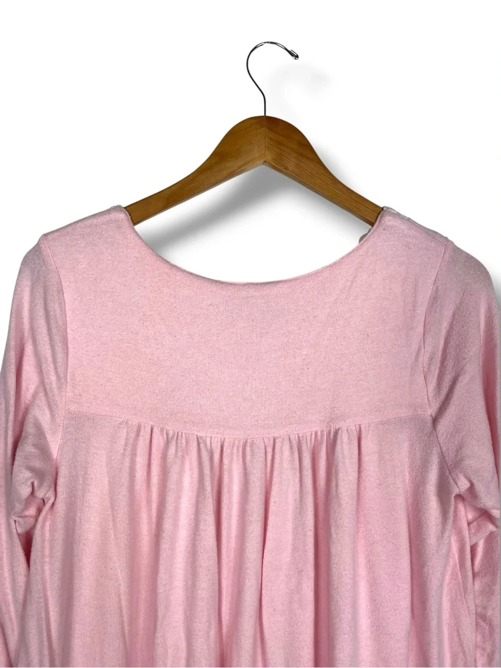 Eileen West Lace Trim Sweater Knit Ballet Nightgown Pink Size S Cottage Grandma